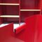 Italian Freestanding Red Enamelled Metal Bookcase by Arflex, 1970s 9