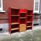 Italian Freestanding Red Enamelled Metal Bookcase by Arflex, 1970s 5