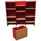 Italian Freestanding Red Enamelled Metal Bookcase by Arflex, 1970s 1