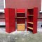 Italian Freestanding Red Enamelled Metal Bookcase by Arflex, 1970s 2