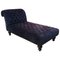 Chaise longue antica in velluto blu e legno, Italia, anni '80, Immagine 1