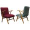 Scandinavian Solid Beechwood Armchairs, 1960s, Image 1