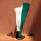 Lampada da tavolo in vetro verde smeraldo e bianco, Italia, anni '80, Immagine 3