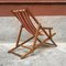 Small Mid-Century Italian Wood Deckchair with Original Fabric, 1950s 3