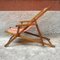 Small Mid-Century Italian Wood Deckchair with Original Fabric, 1950s, Image 5
