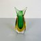 Italienische Mid-Century Modern Murano Glas Vase in Grün & Gelb, 1970er 6