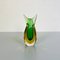 Mid-Century Modern Italian Green and Yellow Irregular Murano Glass Vase, 1970s 2