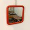 Space Age Italian Glossy Red Plastic Square Mirror with Rounded Corners, 1970s, Image 4