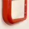Space Age Italian Glossy Red Plastic Square Mirror with Rounded Corners, 1970s 8