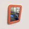 Space Age Italian Rectangular Salmon Plastic Mirror With Rounded Corners, 1970s 5