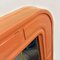 Space Age Italian Rectangular Salmon Plastic Mirror With Rounded Corners, 1970s, Image 9