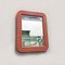 Space Age Italian Rectangular Salmon Plastic Mirror With Rounded Corners, 1970s 4