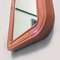 Space Age Italian Rectangular Salmon Plastic Mirror With Rounded Corners, 1970s, Image 7