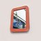 Space Age Italian Rectangular Salmon Plastic Mirror With Rounded Corners, 1970s 3