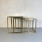 Mid-Century Modern Italian Set of Metal Coffee Tables with Glass Tops, 1970s, Set of 3 3