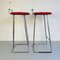 Mid-Century Modern Italian Set of High Red Metal Stools by Dada, 1980s, Image 6