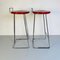 Mid-Century Modern Italian Set of High Red Metal Stools by Dada, 1980s, Image 7