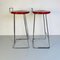 Set de Tabourets Hauts Mid-Century en Métal Rouge par Dada, Italie, 1980s 7