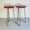 Italienische Mid-Century Modern Hocker aus Rotem Metall von Dada, 1980er 5