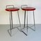 Mid-Century Modern Italian Set of High Red Metal Stools by Dada, 1980s, Image 5