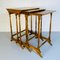 Italienische Rechteckige Tische aus Hellem Holz mit Formschönen Beinen, 1900er, 3er Set 6