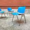 Blaue italienische Mid-Century Stühle von Giancarlo Piretti für Castelli / Anonima Castelli, 1965, 4er Set 4