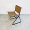 Postmoderner italienischer Stuhl aus schwarzem Metall & Haselnussleder, 1980er 2