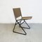 Postmoderner italienischer Stuhl aus schwarzem Metall & Haselnussleder, 1980er 4