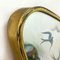 Mid-Century Italian Mirror with Irregular Brass Frame and Swallows Draw, 1950s, Image 6