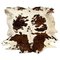 Mid-Century Modern Italian Country Long Pile Brown and White Cowhide Carpet,1980s 1