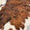 Mid-Century Modern Italian Country Long Pile Brown and White Cowhide Carpet,1980s 4