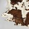 Mid-Century Modern Italian Country Long Pile Brown and White Cowhide Carpet,1980s 3
