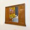 Italienischer Mid-Century Spiegel mit Holz & Messing Details, 1950er 4