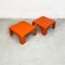 Space Age Italian Orange Plastic 4 Gatti Table by Mario Bellini for B&B, 1970s, Set of 2 8