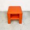 Space Age Italian Orange Plastic 4 Gatti Table by Mario Bellini for B&B, 1970s, Set of 2 3
