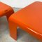 Italienischer Space Age 4 Gatti Tisch aus orangefarbenem Kunststoff von Mario Bellini für B&B, 1970er, 2er Set 10