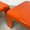 Space Age Italian Orange Plastic 4 Gatti Table by Mario Bellini for B&B, 1970s, Set of 2 10