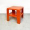 Space Age Italian Orange Plastic 4 Gatti Table by Mario Bellini for B&B, 1970s, Set of 2 4