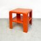 Space Age Italian Orange Plastic 4 Gatti Table by Mario Bellini for B&B, 1970s, Set of 2, Image 4
