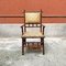 Antique Italian Colonial Bamboo and Original Fabric Chair with Armrests, 1910s 4