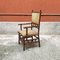 Antique Italian Colonial Bamboo and Original Fabric Chair with Armrests, 1910s 3