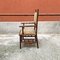 Antique Italian Colonial Bamboo and Original Fabric Chair with Armrests, 1910s 5
