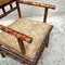 Antique Italian Colonial Bamboo and Original Fabric Chair with Armrests, 1910s 8
