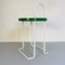 Mid-Century Modern Italian Green and White Stool with Irregular Metal Base, 1970s 9