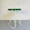 Mid-Century Modern Italian Green and White Stool with Irregular Metal Base, 1970s 8