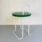 Mid-Century Modern Italian Green and White Stool with Irregular Metal Base, 1970s 10