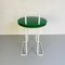 Mid-Century Modern Italian Green and White Stool with Irregular Metal Base, 1970s 11