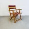 Mid-Century Modern Italian Solid Wood Multi Colored Fabric Folding Chair, 1960s 3