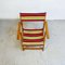 Mid-Century Modern Italian Solid Wood Multi Colored Fabric Folding Chair, 1960s 5