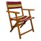 Mid-Century Modern Italian Solid Wood Multi Colored Fabric Folding Chair, 1960s 1